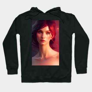 Pretty Fantasy Red Witch Artwork Hoodie